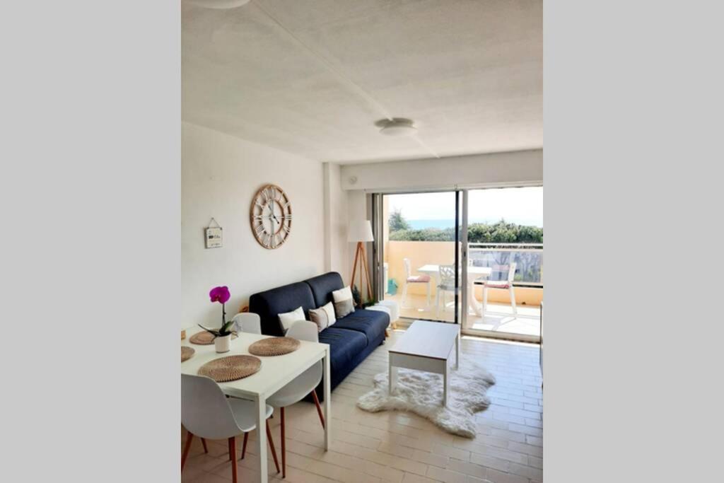 T2 Avec Magnifique Vue Mer, Piscine, Clim, Parking Apartamento Antibes Exterior foto